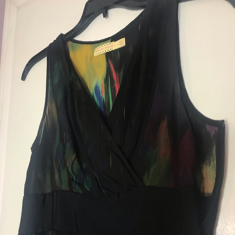 Black mini dress with colorful inside